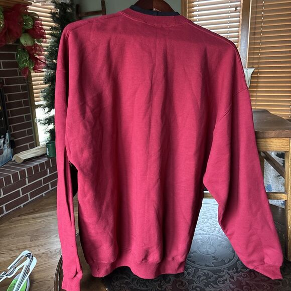 Vintage Christmas Sweatshirt Embroidered CARDINALS 90’s Crewneck XL COTTAGECORE - Picture 4 of 5